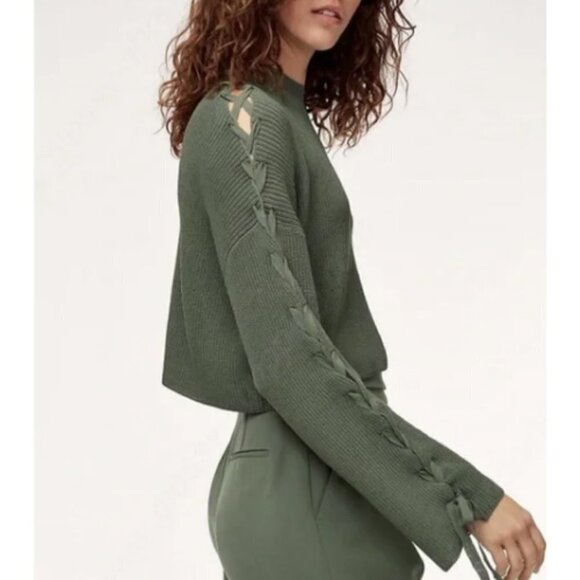 Wilfred Green Cowl Neck Sweater - Picture 1 of 13